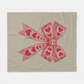 Valentinstag Herz Coquette Bogen Retro Valentine Fleecedecke (Vorderseite (Horizontal))