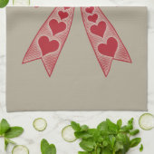 Valentinstag Herz Coquette Bogen Retro Valentine Geschirrtuch (Gefaltet)