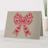 Valentinstag Herz Coquette Bogen Retro Valentine Karte (Vorderseite)