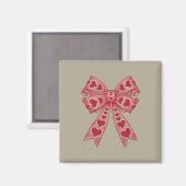 Valentinstag Herz Coquette Bogen Retro Valentine Magnet (Vorderseite/Rückseite)