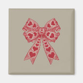 Valentinstag Herz Coquette Bogen Retro Valentine Magnet (Vorne)