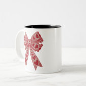 Valentinstag Herz Coquette Bogen Retro Valentine Zweifarbige Tasse (Vorderseite Links)
