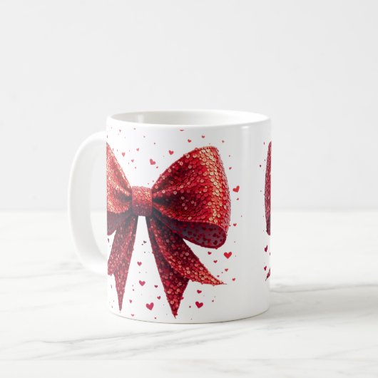 Valentinstag Herz Coquette Bow Kaffeetasse (Vorderseite Links)