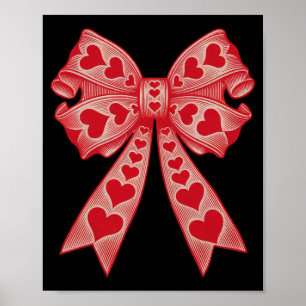 Valentinstag Herz Coquette Schleife Retro Valentin Poster