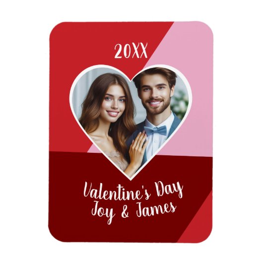 Valentinstag Herz Custom Foto Magnet (Vertikal)