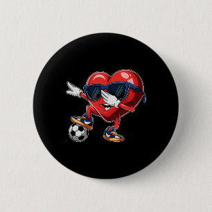 Valentinstag Herz Dabbing Herz Spieler Fußball Button