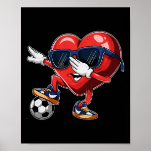 Valentinstag Herz Dabbing Herz Spieler Fußball  Poster