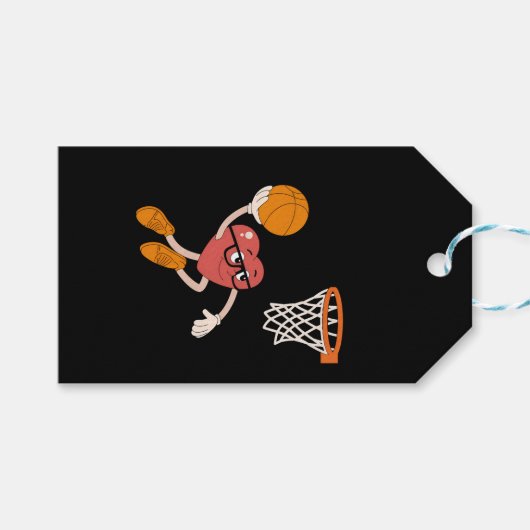 Valentinstag Herz Dunking Niedlicher Basketball Geschenkanhänger (Vorderseite (Horizontal))