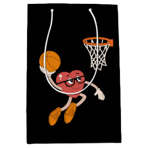 Valentinstag Herz-Dunking Süß Basketball Mittlere Geschenktüte