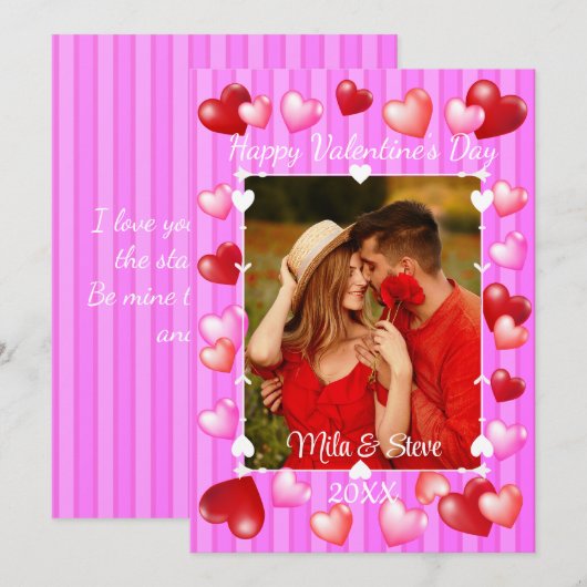 Valentinstag Herz Feiertagskarte (Vorne/Hinten)