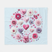 Valentinstag-Herz Fleecedecke (Vorderseite (Horizontal))