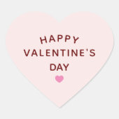Valentinstag Herz Form rosa Herz-Aufkleber (Vorderseite)