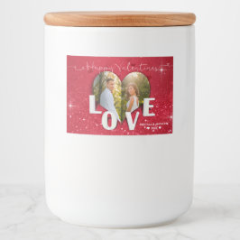 Valentinstag Herz Foto Roter Glitzer Lebensmittelk Lebensmitteletikett