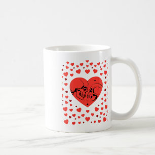 Valentinstag Herz Funny Bones Skull Liebe Frauen Kaffeetasse