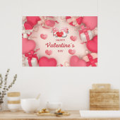 Valentinstag Herz, Geschenke und Gnome Poster (Küche)