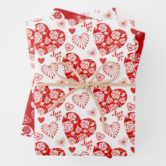 Valentinstag Herz Geschenkpapier Set (Beispiel)