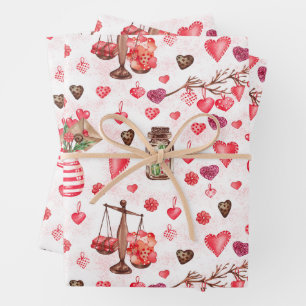 Valentinstag Herz Geschenkpapier Set