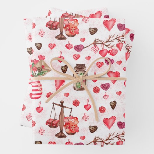 Valentinstag Herz Geschenkpapier Set (Beispiel)