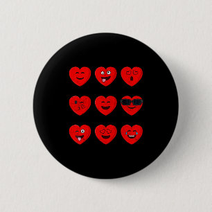 Valentinstag Herz Gesichter Emoticons Lustig Fraue Button