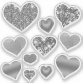 Valentinstag Herz Glitzer Glam Aufkleber (Vorderseite)