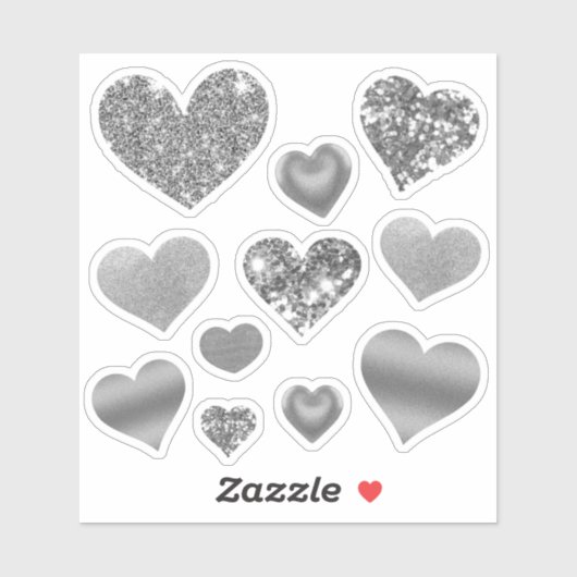 Valentinstag Herz Glitzer Glam Aufkleber (Blatt)