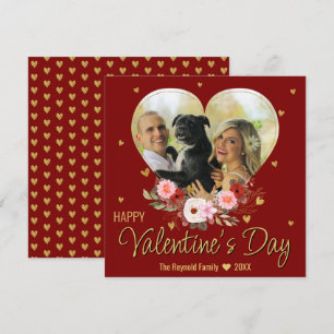 Valentinstag Herz Gold Foto Glitter Herzen Feiertagskarte