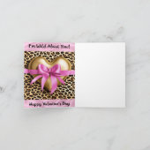 Valentinstag Herz Gold Pink Leopard Karte (Innenseite)