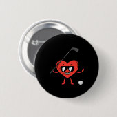 Valentinstag Herz Golf Lustiger Golfspieler Vater Button (Vorne & Hinten)
