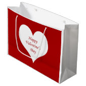 Valentinstag Herz Große Geschenktüte (Vorderseite Schrägansicht)