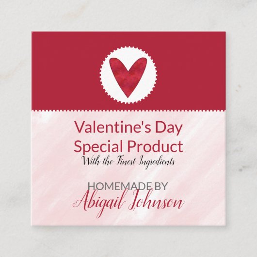 Valentinstag Herz hausgemachte handgemachte Seifen Quadratische Visitenkarte (Vorderseite)