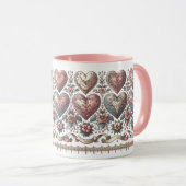 Valentinstag Herz im Viktorianischen Stil Tasse (VorderseiteRechts)