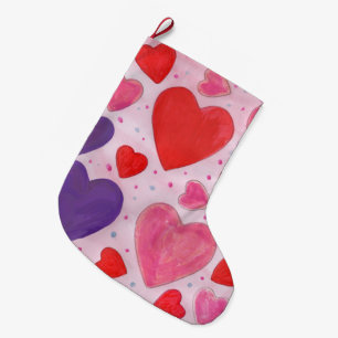 Valentinstag Herz in Rosa Lila und rot Großer Weihnachtsstrumpf