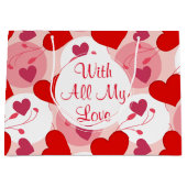 Valentinstag Herz in Rot und Rosa Große Geschenktüte (Vorderseite)