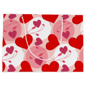 Valentinstag Herz in Rot und Rosa Große Geschenktüte (Rückseite)