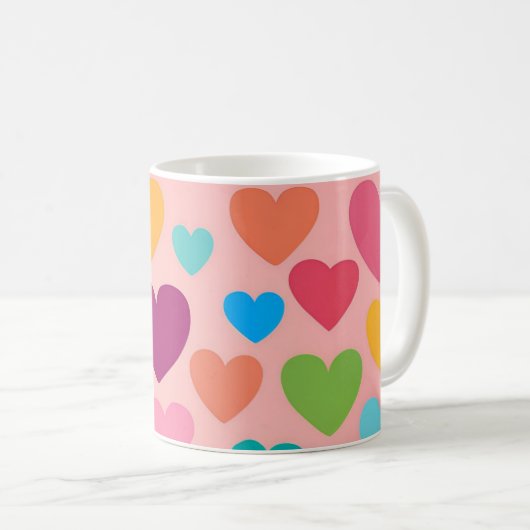 Valentinstag Herz Kaffeetasse (VorderseiteRechts)
