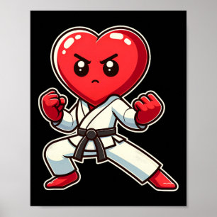 Valentinstag Herz Karate Taekwondo Mma Martial Poster