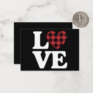 Valentinstag Herz Kariert Liebe  Mitteilungskarte