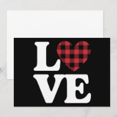 Valentinstag Herz Karierte Liebe Einladung (Vorne/Hinten)