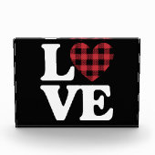 Valentinstag Herz Karierte Liebe Fotoblock (Vorderseite)