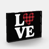 Valentinstag Herz Karierte Liebe Fotoblock (Links)