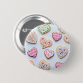Valentinstag-Herz-Kekse Button (Vorne & Hinten)