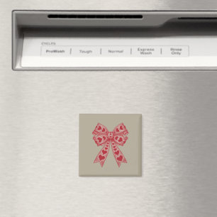 Valentinstag Herz Kokette Schleife Retro Valentins Magnet