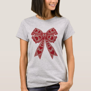 Valentinstag Herz Kokette Schleife Retro Valentins T-Shirt