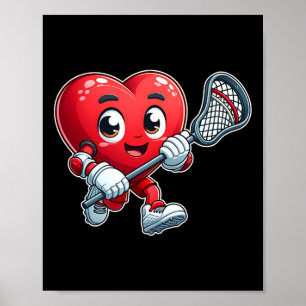 Valentinstag Herz Lacrosse Team Spieler Sport Poster
