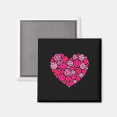 Valentinstag Herz Liebe Baseball Männer Frauen Jun Magnet (Vorderseite/Rückseite)