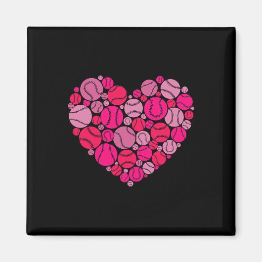 Valentinstag Herz Liebe Baseball Männer Frauen Jun Magnet (Vorne)