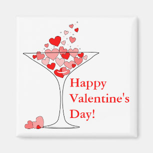 Valentinstag-Herz-Liebe-Cocktail-Magnet Magnet