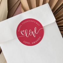 Valentinstag Herz Liebe Handschrift Rot