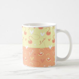 Valentinstag Herz Liebe in Gelb Orange geschrieben Kaffeetasse