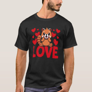 Valentinstag Herz Liebe Roter Panda Tierfrauen T-Shirt